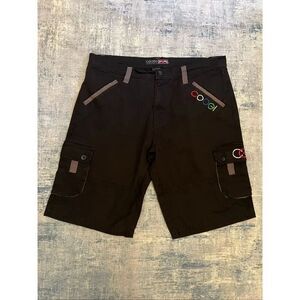 COOGI Australia Black Denim 100% Cotton Cargo Shorts 38 X 13